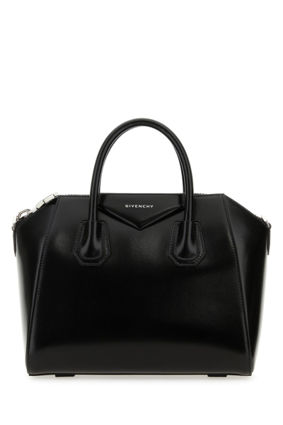 GIVENCHY GIVENCHY BLACK LEATHER SMALL ANTIGONA HANDBAG