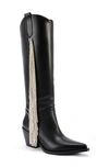 Azalea Wang Joydistrict Rhinestone Fringe Pointed Toe Boot In Black