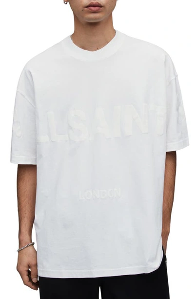 Allsaints Biggy Oversized Crew Neck T-shirt In Optic White