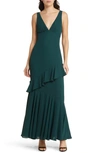 WAYF THE ESME RUFFLE CHIFFON GOWN