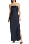WAYF THE ODELLE STRAPLESS SATIN GOWN