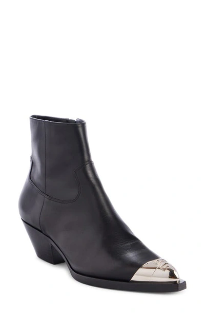 Givenchy Cap Toe Western Ankle Boot In Black