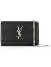 Saint Laurent Large Kate Textured Leather Crossbody Bag In Black