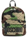 MOSCHINO CAMOUFLAGE LOGO PLAQUE BACKPACK,B7608820112235853