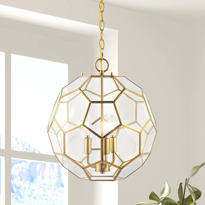 Jonathan Y Bee 13.5" 3-light Modern Farmhouse Iron/glass Led Pendant