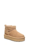 Bearpaw Kids' Retro Shorty Faux Fur Platform Boot In Iced Cof
