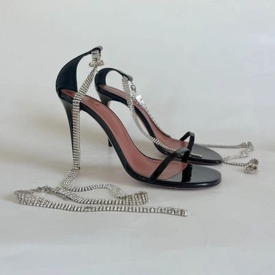 Pre-owned Amina Muaddi Georgia Crystal-strap Wrap Sandals, 40