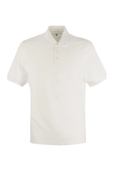Brunello Cucinelli Cotton Jersey Polo Shirt In White