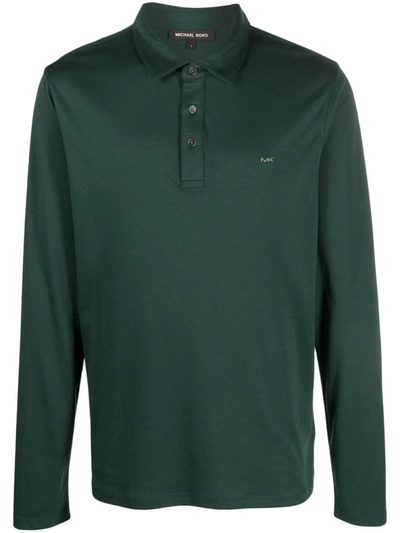 Michael Kors Logo刺绣棉polo衫 In Green