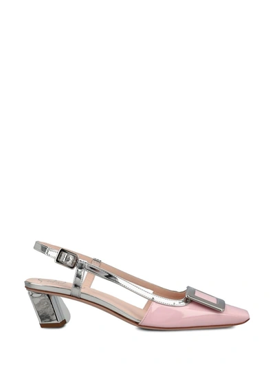Roger Vivier Low Shoes In Teen Pink + Silver