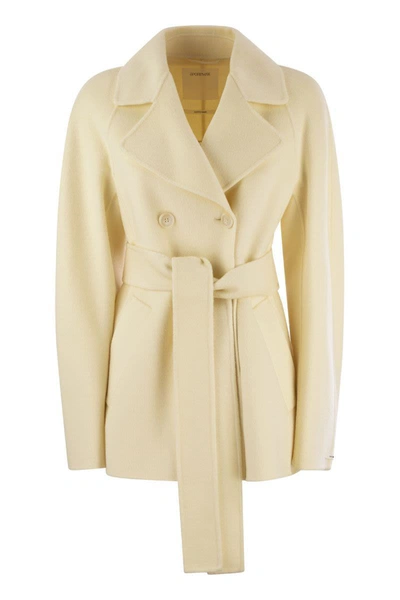Sportmax Umano Short Cashmere Blend Dressing Gown Coat In White