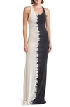 Go Couture Washed Tank Maxi Dress In Black Camel Dye