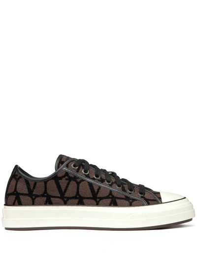 Valentino Garavani Sneakers Logo Shoes In Brown