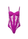 Fleur Du Mal Cupped Bodysuit In Wildberry