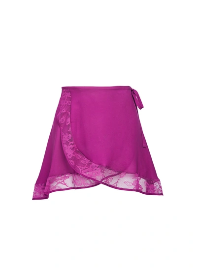 Fleur Du Mal Ballet Wrap Skirt In Wildberry