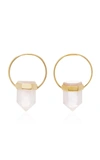 ISABEL MARANT GOLD-PLATED BRASS AND AGATE CRYSTAL EARRINGS,BL0600-17A024B