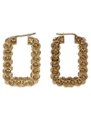 Amina Muaddi Gemstone Embedded Rectangular Hoop Earrings In Golden