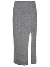 Circus Hotel Lurex Knit Pencil Skirt In Grey