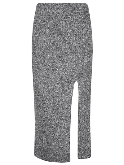 Circus Hotel Viscose Midi Skirt In Grey