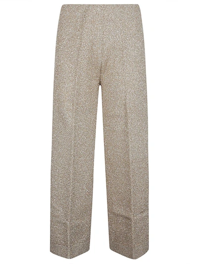 Circus Hotel Viscose Wide Leg Trousers In Golden