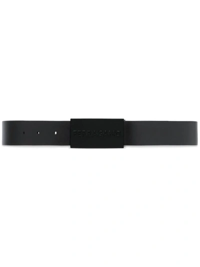 Ferragamo Salvatore  Logo Plaque Belt In Black