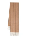 Ferragamo Tan Stripe Scarf In Camel