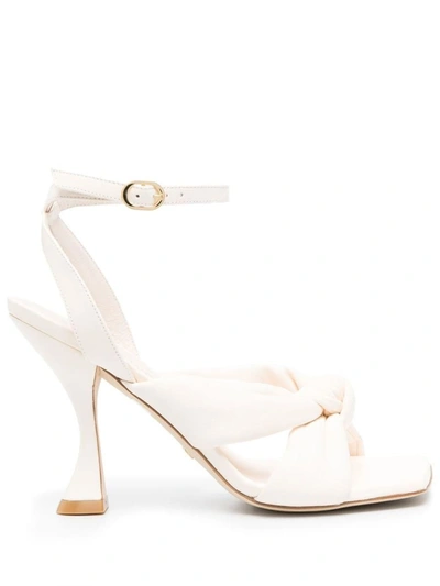 Stuart Weitzman Playa 100mm Knotted Leather Sandals In White
