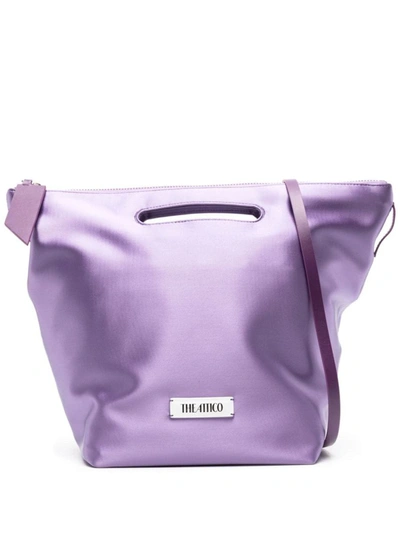 Attico The  Via Dei Giardini 30 Lux Satin Tote Bag In Pink & Purple