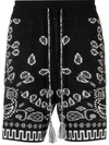 Alanui Cotton Piquet Bandana Shorts Black - Mul