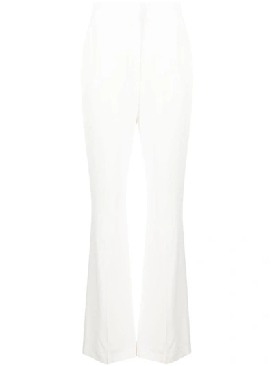 Alexander Mcqueen High-rise Flared Tailored Trousers In White