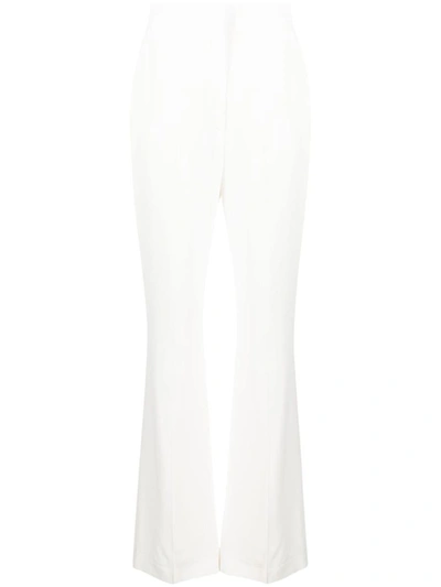 Alexander Mcqueen High-rise Flared Tailored Trousers In Beige