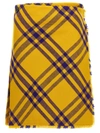 Burberry Check Fringed-edge Kilt Wrap Skirt In Yellow
