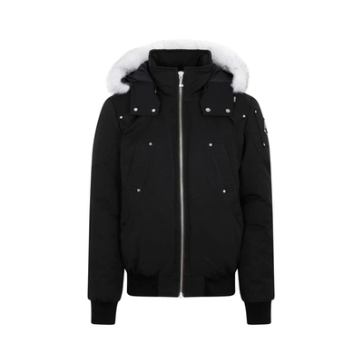 Moose Knuckles Padded Hooded Jacket Wintercoat In Black