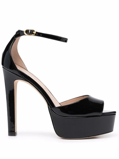 Stuart Weitzman Disco Platform Sandals Shoes In Black