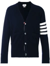 Thom Browne Classic V-neck Cardigan In Blue