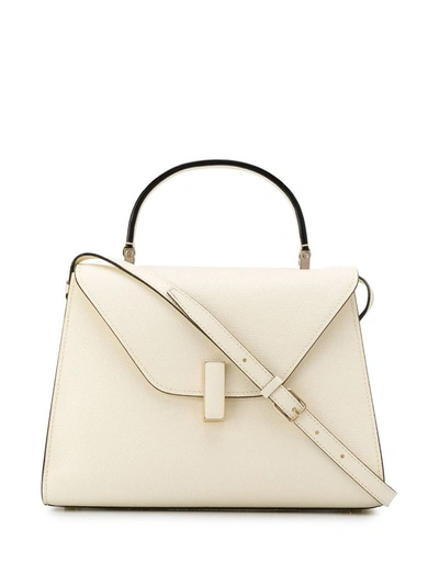Valextra Iside Medium Leather Handbag In White