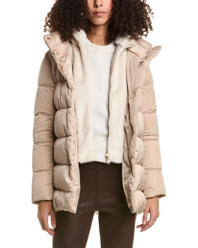 Herno Hern Hooded Quilted Down Coat In Beige