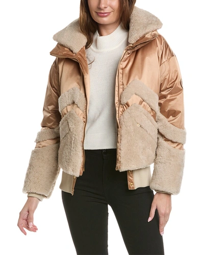 Bogner Milia Shearling-paneled Down Ski Jacket In Gold