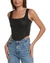 Dl1961 Black Coated Corset In Black