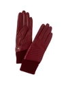 BRUNO MAGLI BIAS QUILT CASHMERE-LINED LEATHER GLOVES