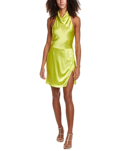 Amanda Uprichard Joanne Silk Mini Dress In Green
