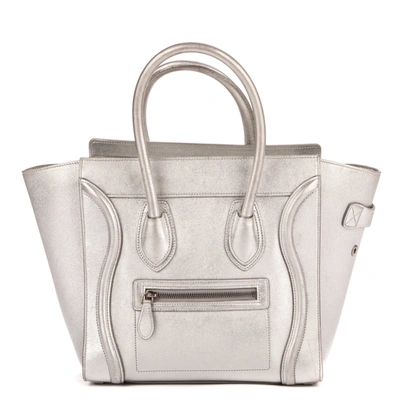 Celine Micro Luggage In Silver