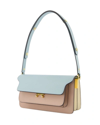 Marni Tricolour Leather Trunk East-west Bag In Multicolor