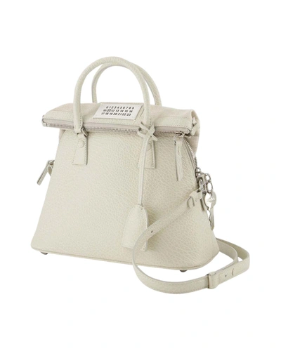 Maison Margiela 5ac Classic Mini Bag -  - Greige - Leather In White