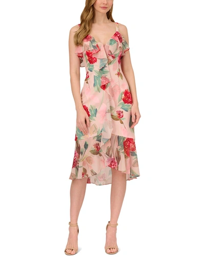 Adrianna Papell Mermaid Printed Dress In Pink