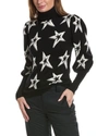 Perfect Moment Star Dust Intarsia Merino Wool Turtleneck Sweater In Black