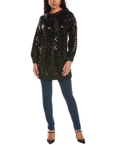 Anna Kay Sequin Tunic Sweater In Black