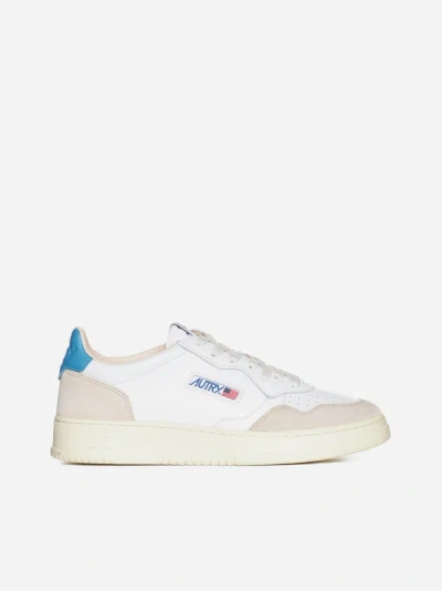 Autry Medalist Leather And Suede Sneakers In White,niagara