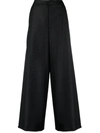 Gauchère Black Wide-leg Cargo Trousers In Anthracite Stripes