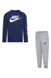 Nike Kids' Sportswear Futura T-shirt & Joggers Set In Dark Grey Heather